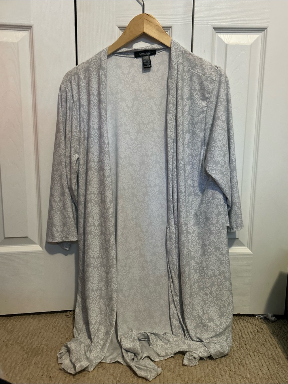 Women’s Open-Front Light Gray Kimono Cardigan